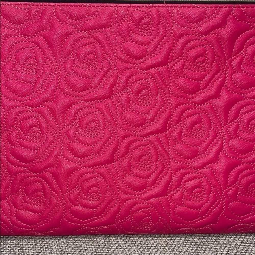 Betsey Johnson Pink Floral Embossed Laptop Bag